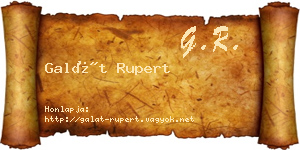 Galát Rupert névjegykártya